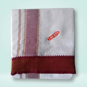 Organic Cotton Banana Dhoti - 10kan - Red & Green Border