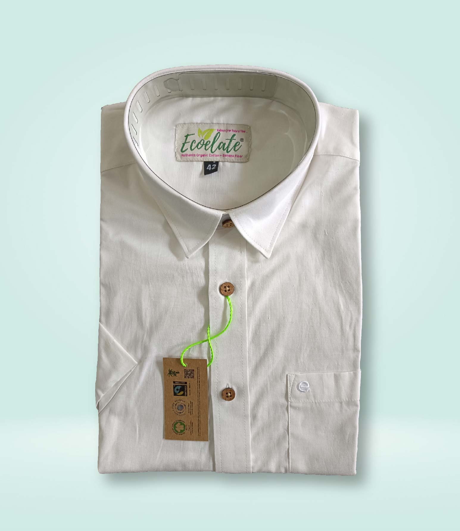Fairtrade Organic Cotton Banana Fiber Shirt - Solid-H/S