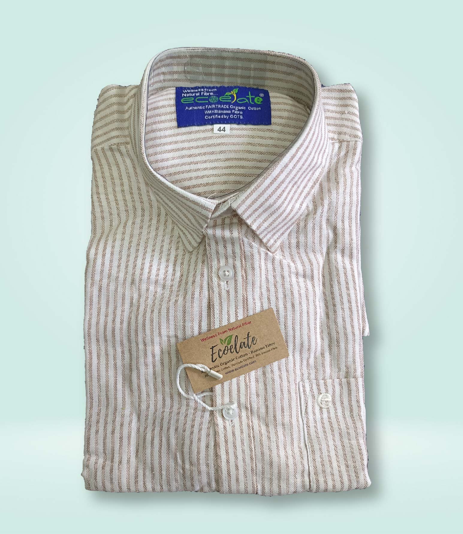 Fairtrade Organic Cotton Banana Fiber Shirt - Striped - H/S