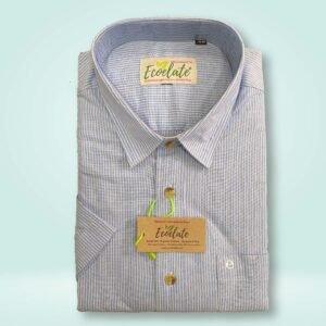 Fairtrade Organic Cotton Banana Fiber Shirt - Striped-H/S