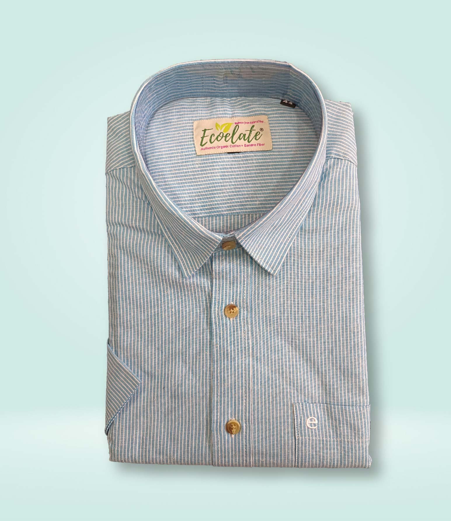 Fairtrade Organic Cotton Banana Fiber Shirt - Striped - H/S