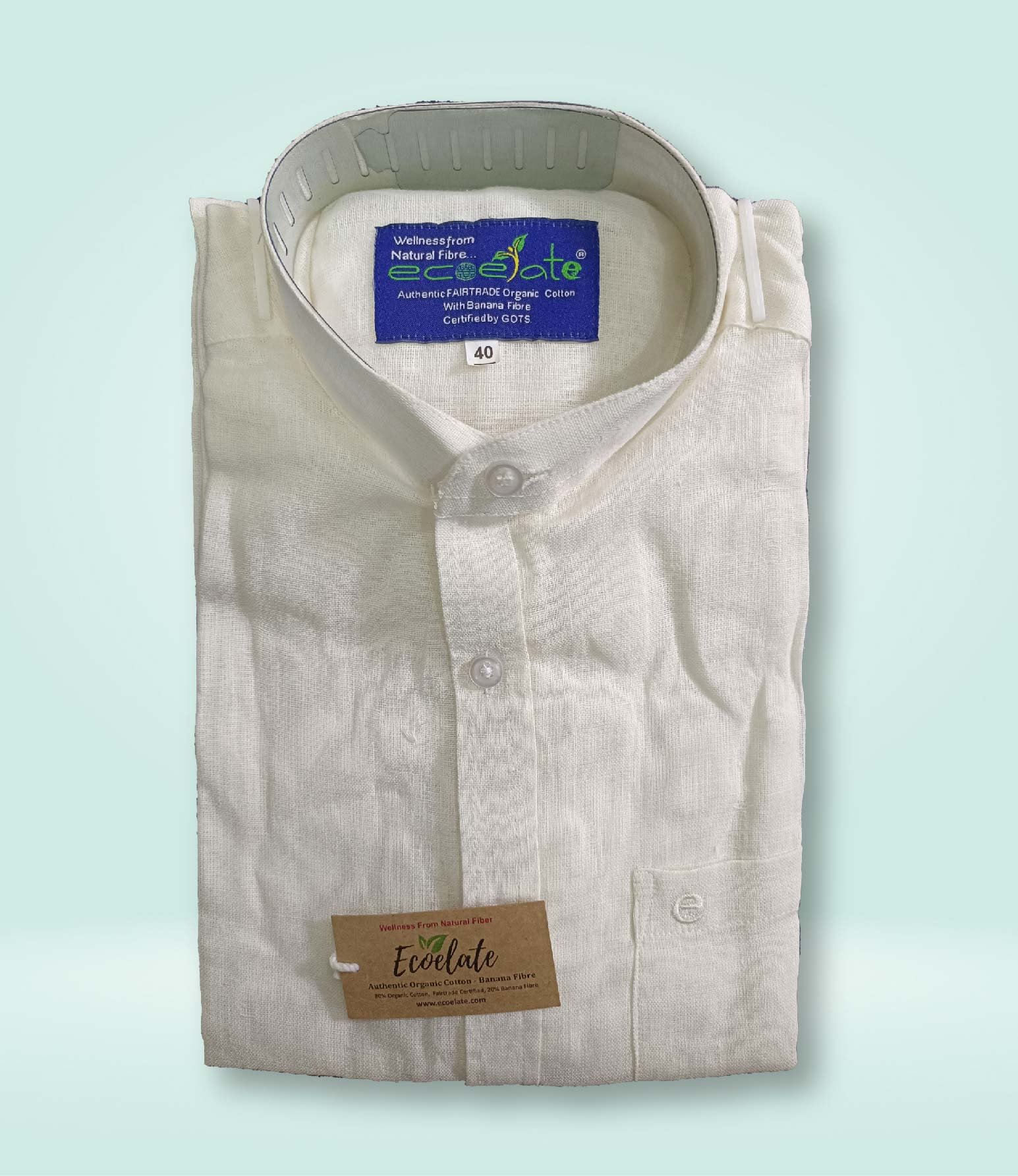 Fairtrade Organic Cotton Banana Fiber Shirt - Solid-Crew Neck - H/S