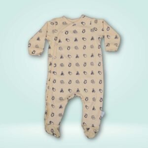 ORGANIC COTTON HERBAL DYED BODY SUIT PRINTED YELLOW