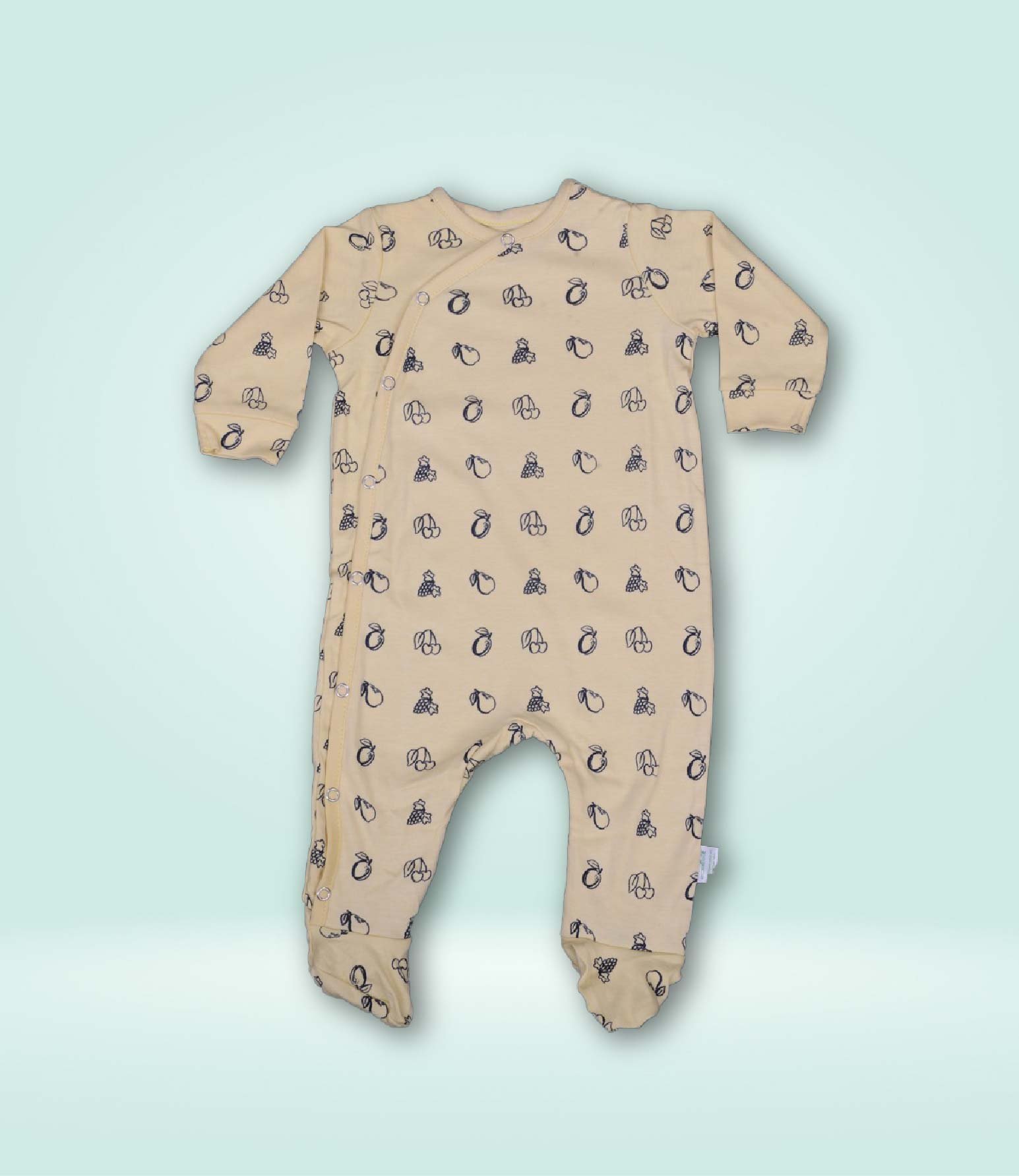 ORGANIC COTTON HERBAL DYED BODY SUIT PRINTED YELLOW