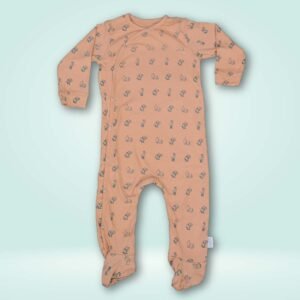 ORGANIC COTTON HERBAL DYED BODY SUIT PRINTED DUSTY ORANGE