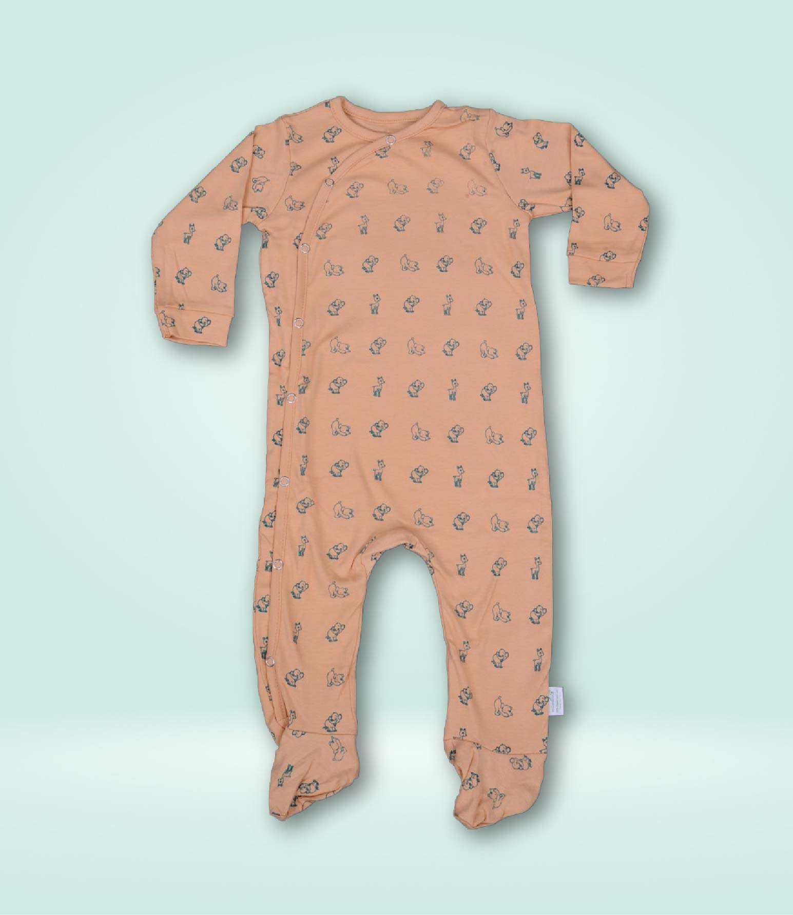 ORGANIC COTTON HERBAL DYED BODY SUIT PRINTED DUSTY ORANGE