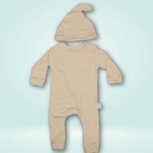 ORGANIC COTTON HERBAL DYED JUMP SUIT WITH CAP SOLID YELLOW