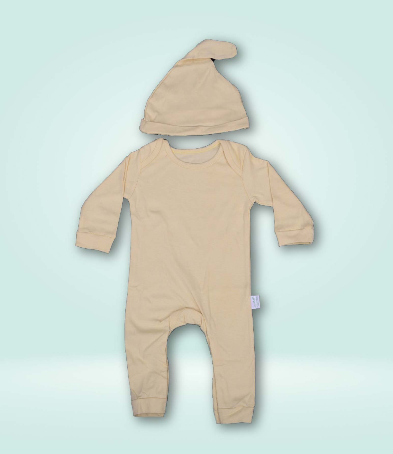 ORGANIC COTTON HERBAL DYED JUMP SUIT WITH CAP SOLID YELLOW