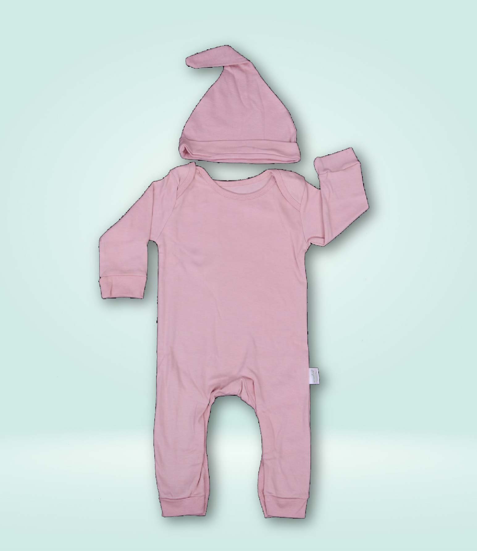 ORGANIC COTTON HERBAL DYED JUMP SUIT WITH CAP SOLID DUSTY PINK